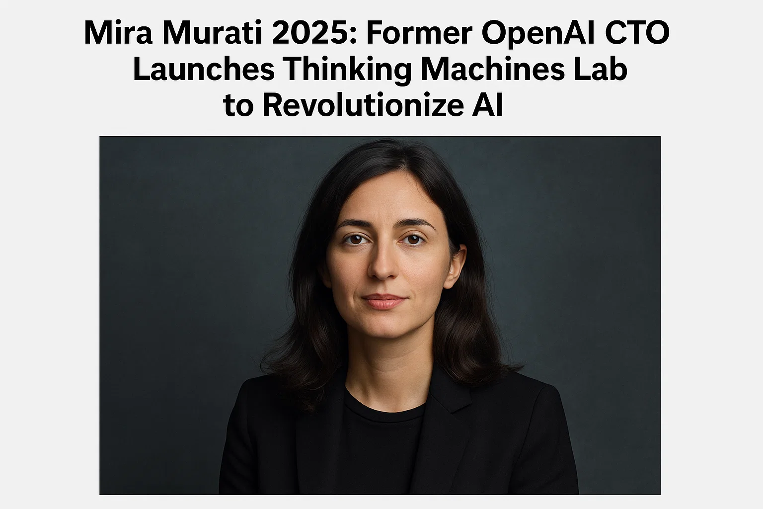 Mira Murati 2025: Former OpenAI CTO Launches Thinking Machines Lab to Revolutionize AI